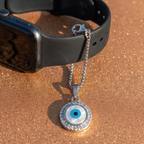 Azure Grande Statement Evil Eye Watch Charm – 925 Sterling Silver