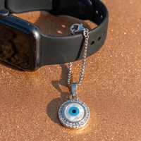 Azure Grande Statement Evil Eye Watch Charm – 925 Sterling Silver
