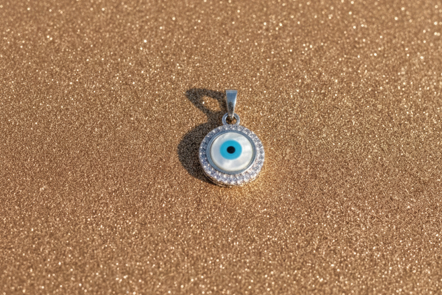 Azure Grande Statement Evil Eye Watch Charm – 925 Sterling Silver