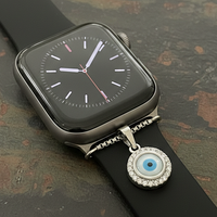 Azure Orb Evil Eye Watch Charm – 925 Sterling Silver
