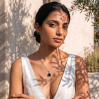 Trillion Cut Black Onyx Halo Pendant Set in 925 Sterling Silver