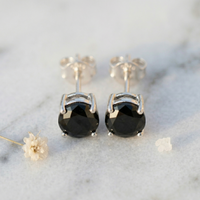 Signature Black Onyx Faceted Studs - 925 Sterling Silver