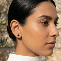 Signature Black Onyx Faceted Studs - 925 Sterling Silver
