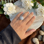925 Sterling Silver Radiant Bloom Cluster Adjustable Ring