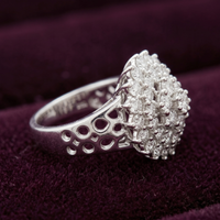 925 Sterling Silver Radiant Bloom Cluster Ring