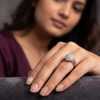 925 Sterling Silver Radiant Bloom Cluster Ring