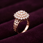 925 Sterling Silver Radiant Bloom Cluster Ring