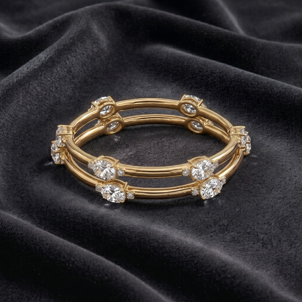 The Brilliant CZ Oval Bangle in 925 Sterling Silver