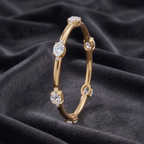 The Brilliant CZ Oval Bangle in 925 Sterling Silver