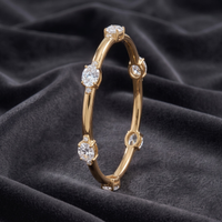 The Brilliant CZ Oval Bangle in 925 Sterling Silver