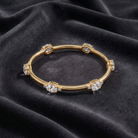 The Brilliant CZ Oval Bangle in 925 Sterling Silver