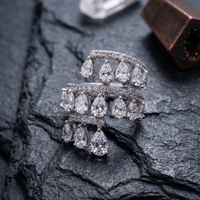 Cascading Pear Ring in 925 Sterling Silver