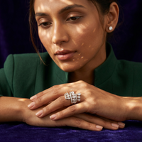 Cascading Pear Ring in 925 Sterling Silver