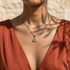 Trillion Cut Citrine Halo Pendant in 925 Sterling Silver