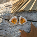 Radiant Citrine Trillion Halo Studs - 925 Sterling Silver