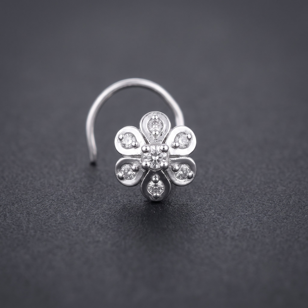 Classic Bloom Nose Pin in 925 Sterling Silver