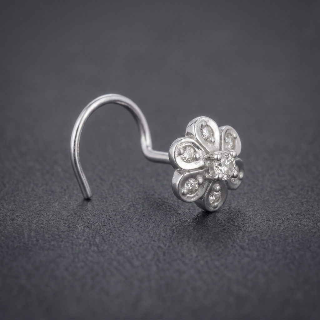 Classic Bloom Nose Pin in 925 Sterling Silver