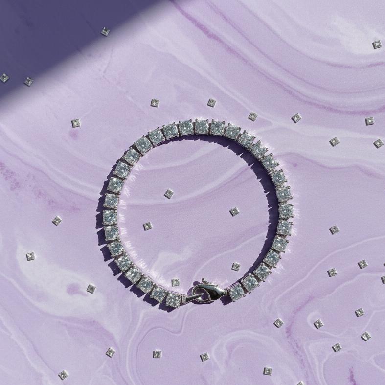 Classic Round CZ Tennis Bracelet in 925 Sterling Silver