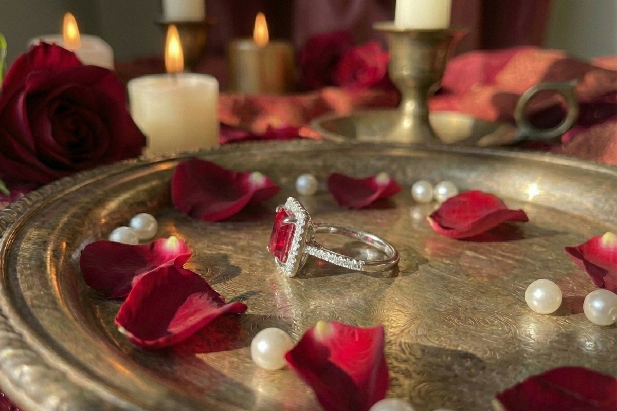 925 Sterling Silver Crimson Royale Adjustable Ring