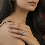 925 Sterling Silver Crimson Royale Adjustable Ring