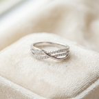 925 Sterling Silver Aura Crossover Ring