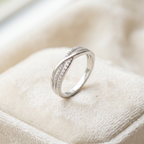 925 Sterling Silver Aura Crossover Ring