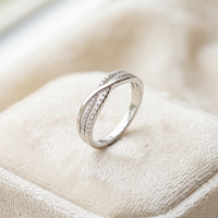 925 Sterling Silver Aura Crossover Ring