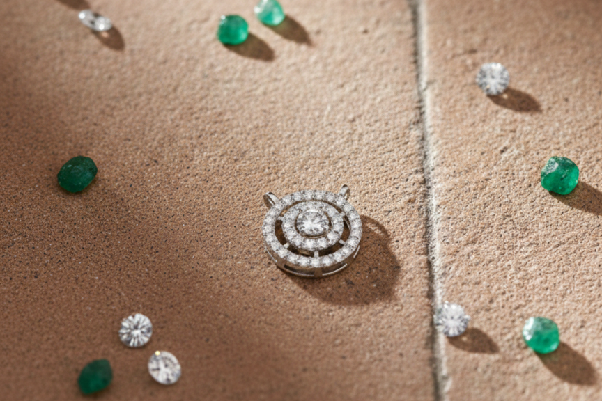 Double Halo Solitaire CZ Pendant | 925 Sterling Silver