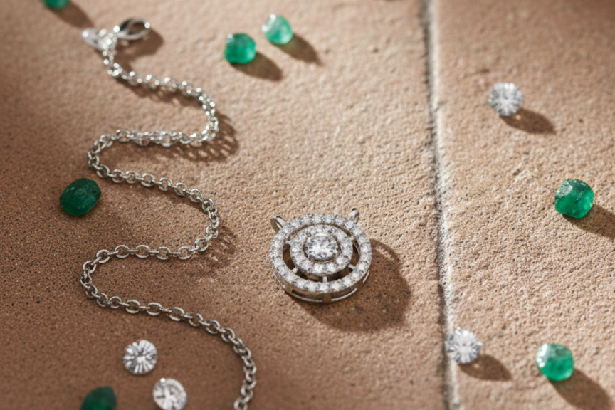 Double Halo Solitaire CZ Pendant | 925 Sterling Silver