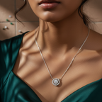 Double Halo Solitaire CZ Pendant | 925 Sterling Silver