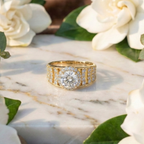 925 Sterling Silver Elevated Crown Solitaire Adjustable Ring