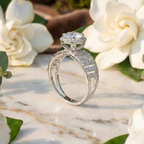 925 Sterling Silver Elevated Crown Solitaire Adjustable Ring