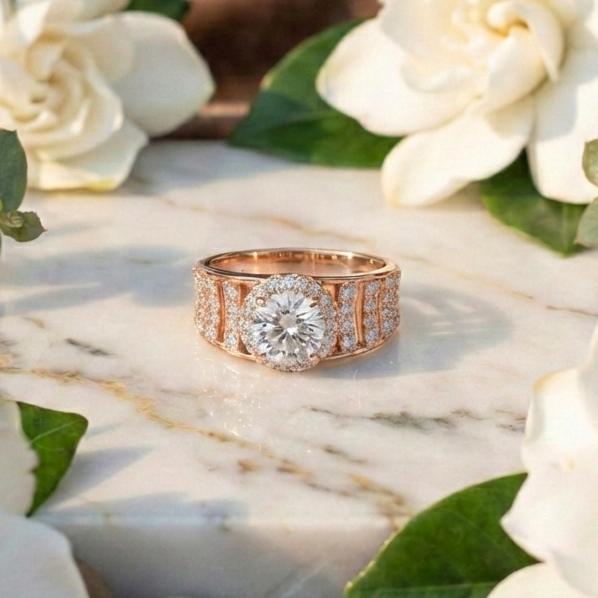 925 Sterling Silver Elevated Crown Solitaire Adjustable Ring