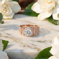 925 Sterling Silver Elevated Crown Solitaire Adjustable Ring