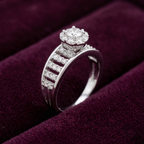 925 Sterling Silver Elevated Crown Solitaire Ring