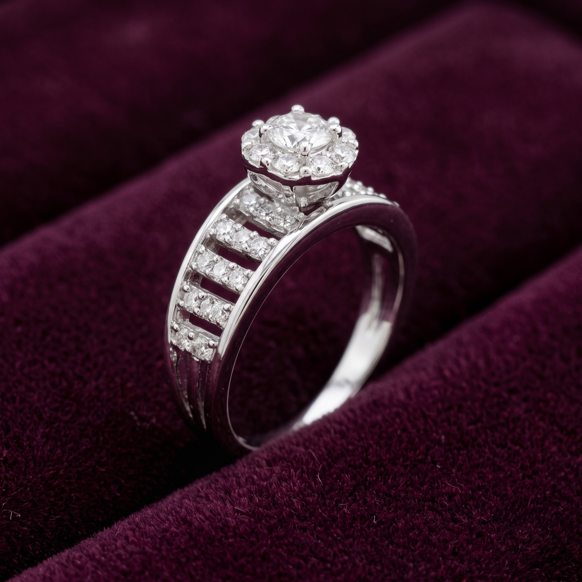925 Sterling Silver Elevated Crown Solitaire Ring