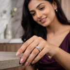 925 Sterling Silver Elevated Crown Solitaire Ring