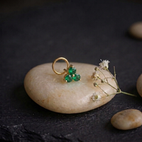 Emerald Trinity Cluster Nose Pin in 925 Sterling Silver