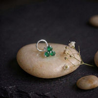 Emerald Trinity Cluster Nose Pin in 925 Sterling Silver