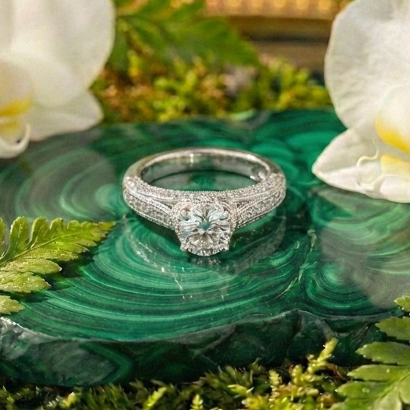 925 Sterling Silver Empress Elevated Solitaire Adjustable Ring