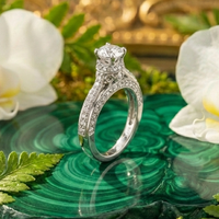 925 Sterling Silver Empress Elevated Solitaire Adjustable Ring