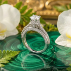 925 Sterling Silver Empress Elevated Solitaire Adjustable Ring