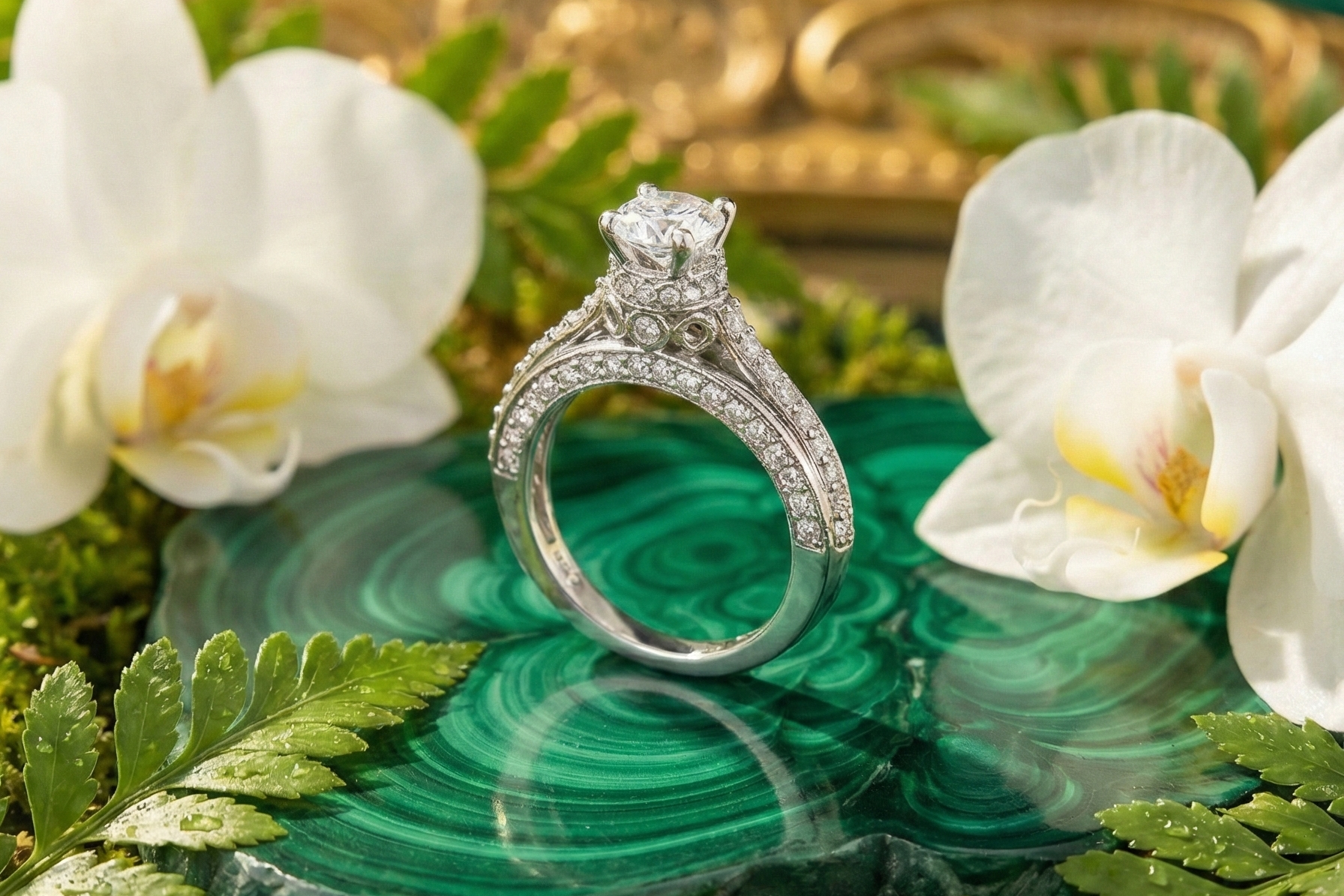 925 Sterling Silver Empress Elevated Solitaire Adjustable Ring