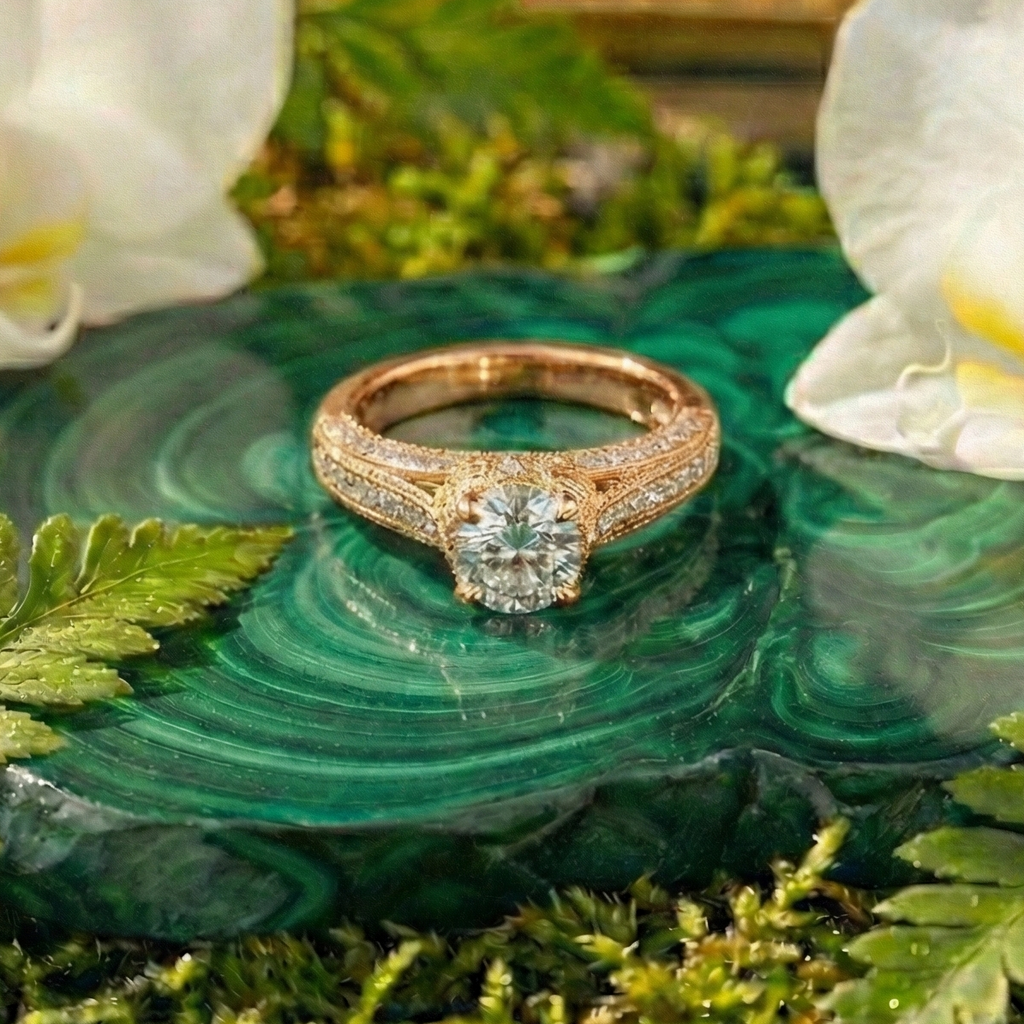 925 Sterling Silver Empress Elevated Solitaire Adjustable Ring