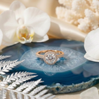925 Sterling Silver Ethereal Solitaire Halo Adjustable Ring