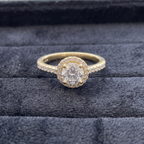 925 Sterling Silver Ethereal Solitaire Halo Ring