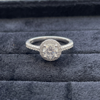 925 Sterling Silver Ethereal Solitaire Halo Ring