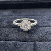 925 Sterling Silver Ethereal Solitaire Halo Ring