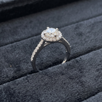 925 Sterling Silver Ethereal Solitaire Halo Ring