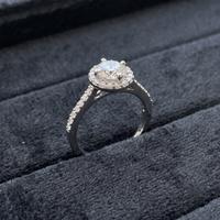 925 Sterling Silver Ethereal Solitaire Halo Ring